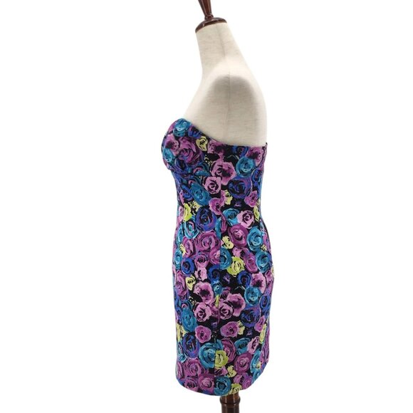 Ashely Park X RTR Womens Small Dress Mini Floral Strapless Multicolor Cocktail - Picture 3 of 10